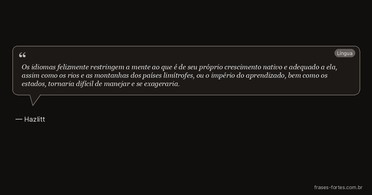 Frase de Hazlitt