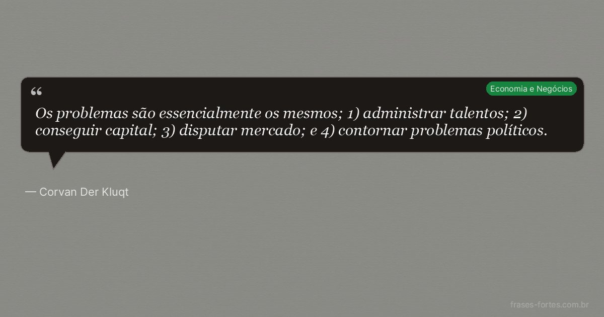 Frase de Corvan Der Kluqt