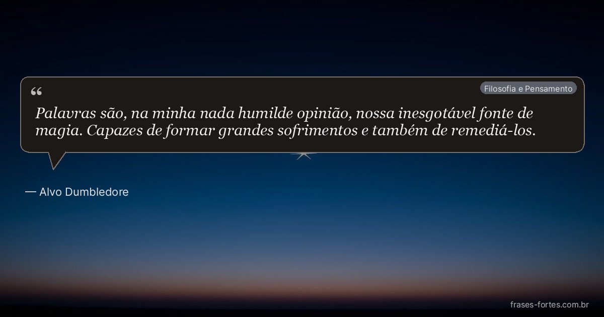 Frase de Alvo Dumbledore