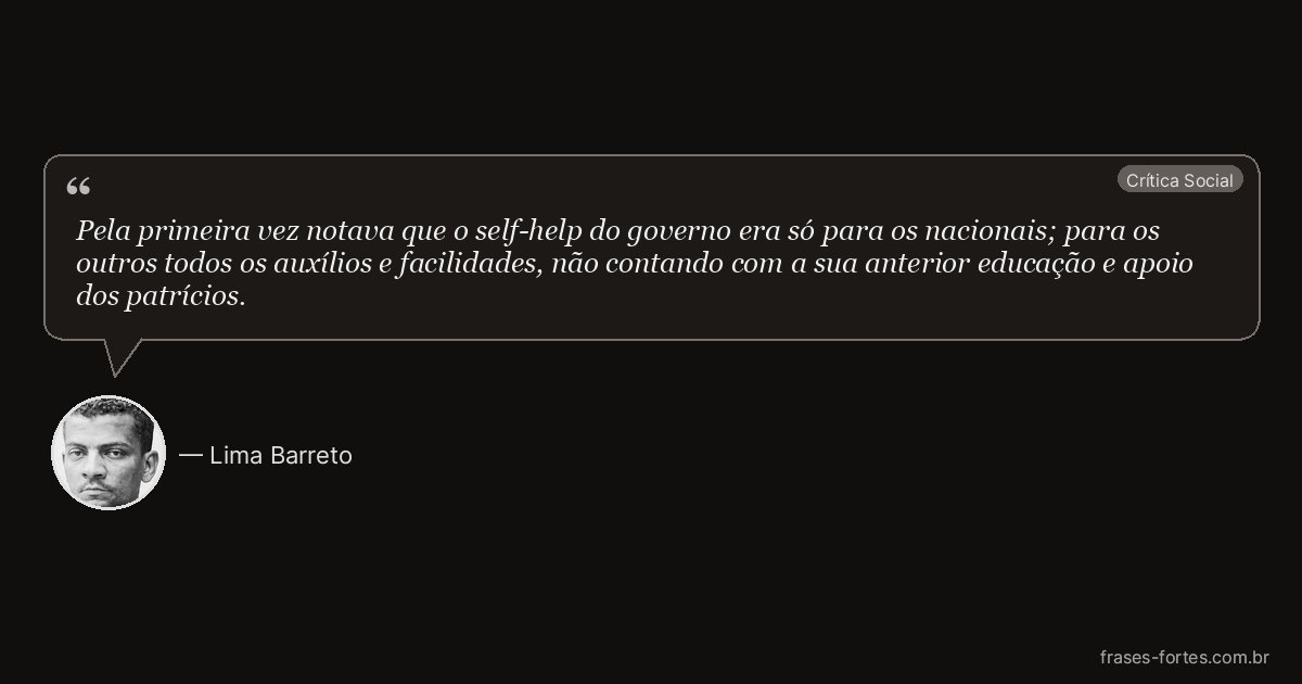 Frase de Lima Barreto