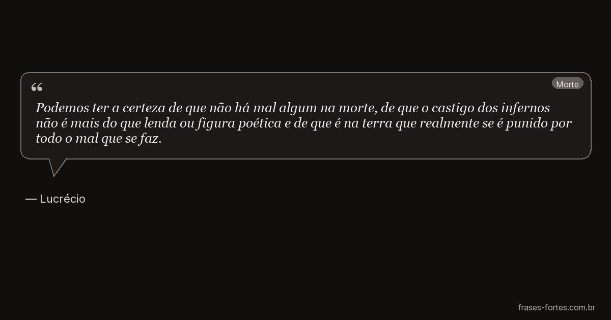 Frase de Lucrécio