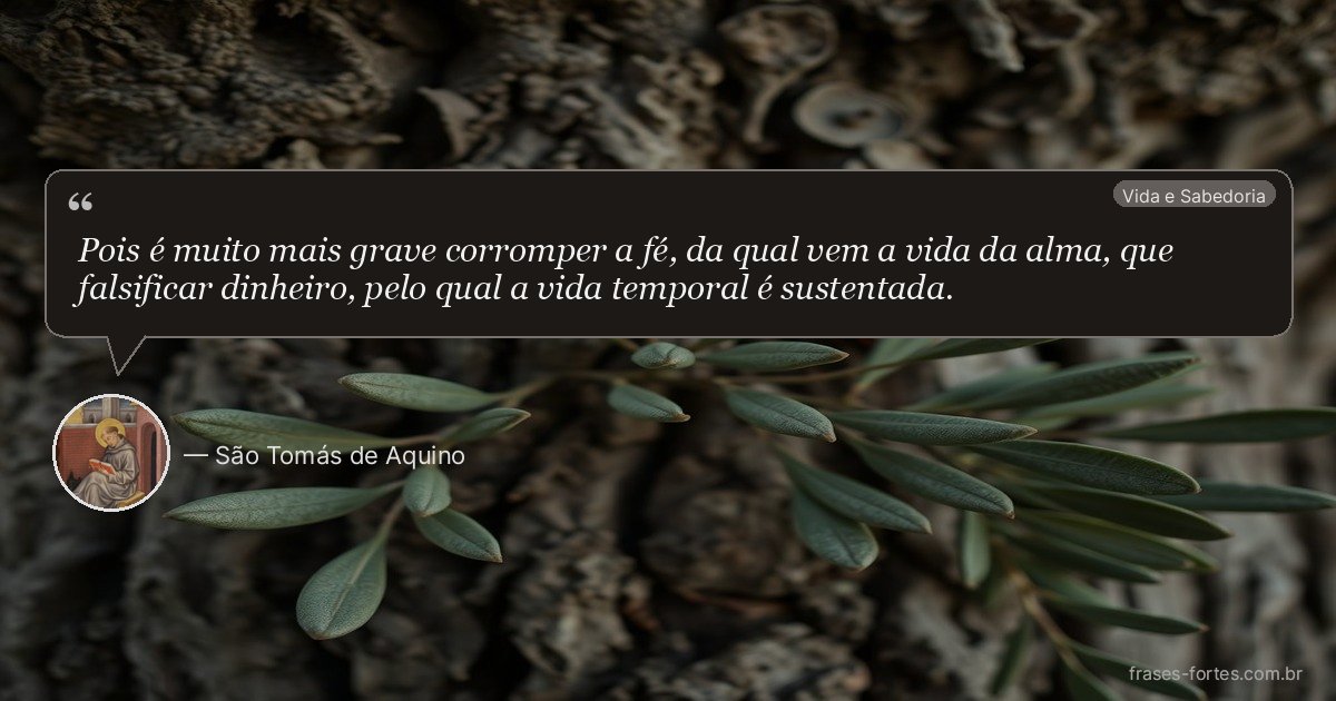 Frase de São Tomás de Aquino