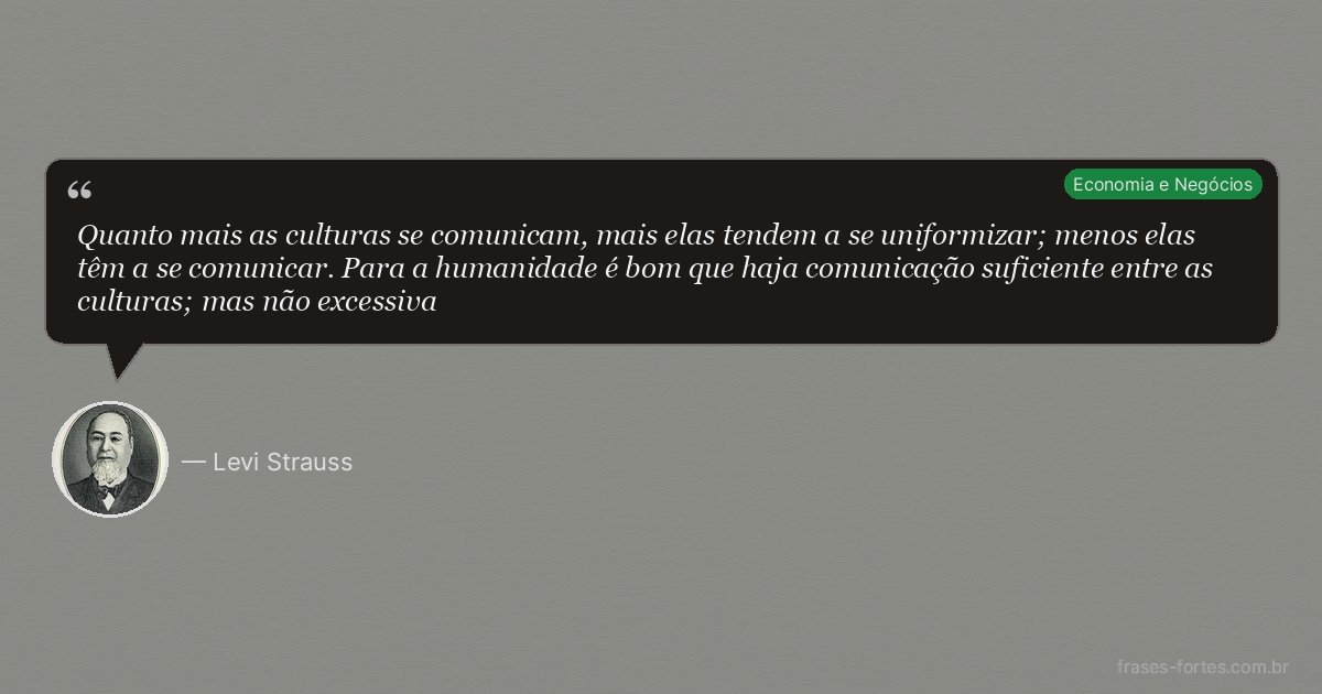 Frase de Levi Strauss