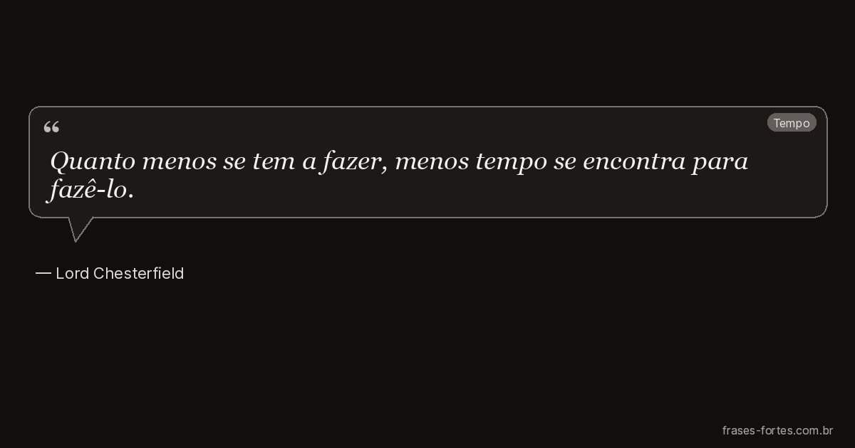 Frase de Lord Chesterfield