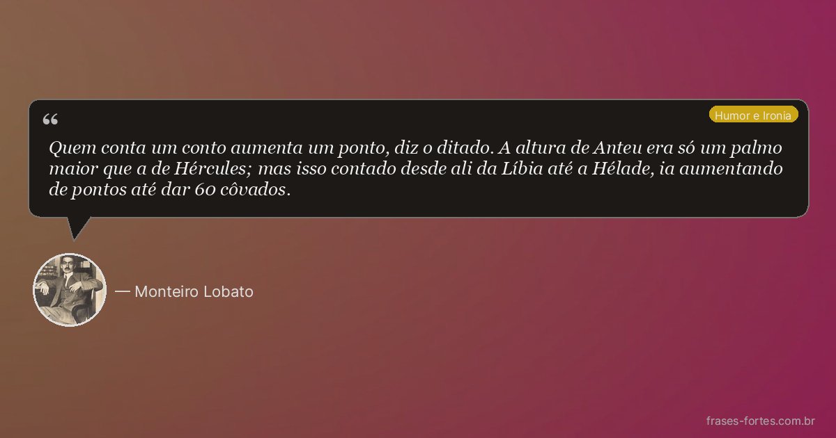 Frase de Monteiro Lobato