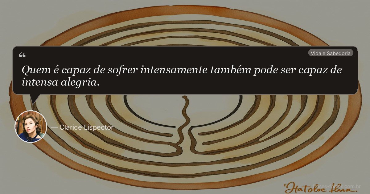 Frase de Clarice Lispector
