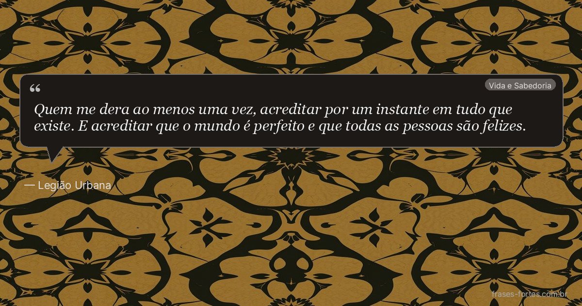 Frase de Legião Urbana