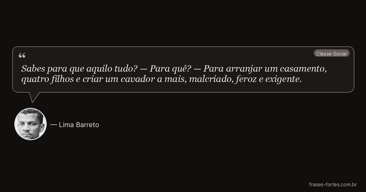 Frase de Lima Barreto