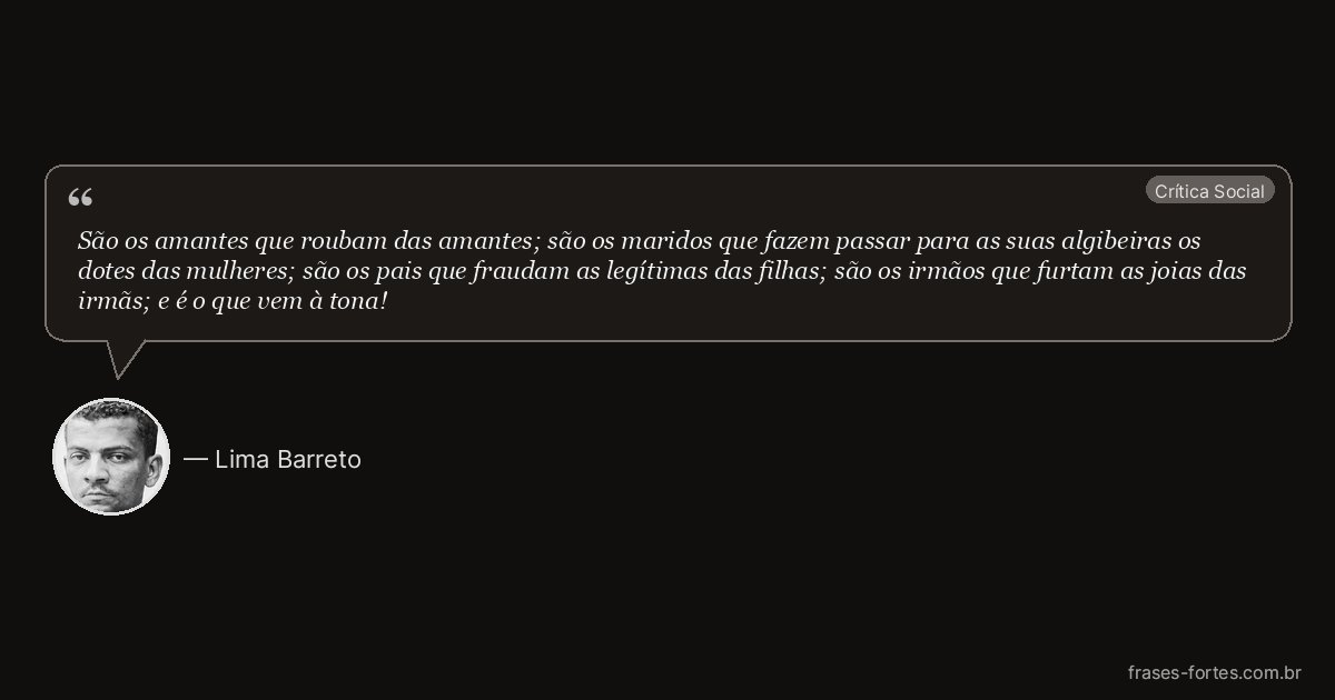Frase de Lima Barreto