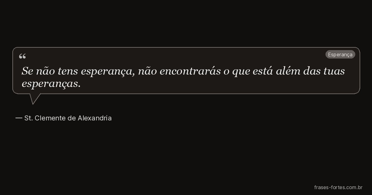 Frase de St. Clemente de Alexandria