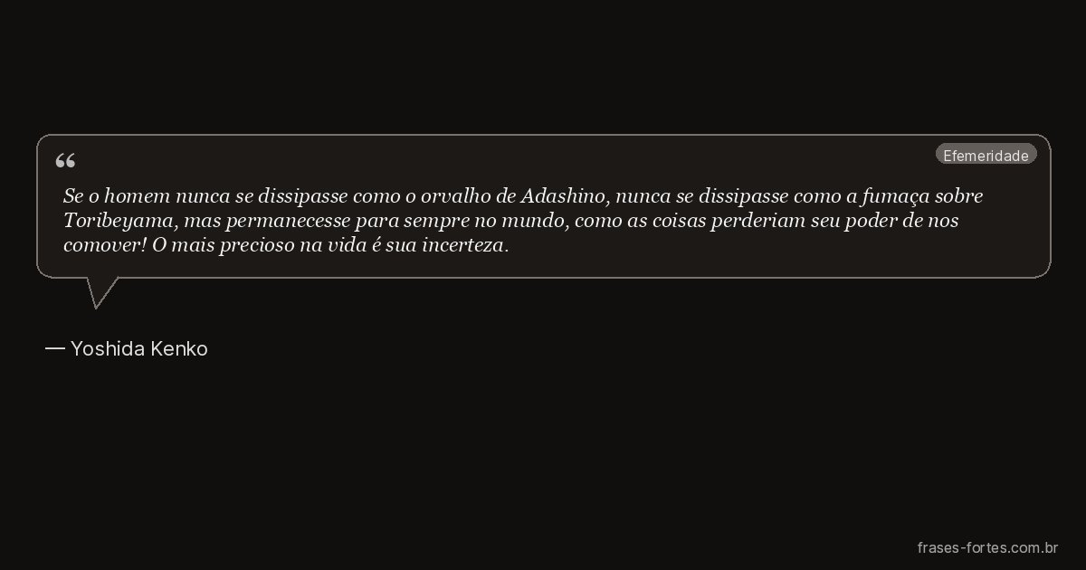 Frase de Yoshida Kenko