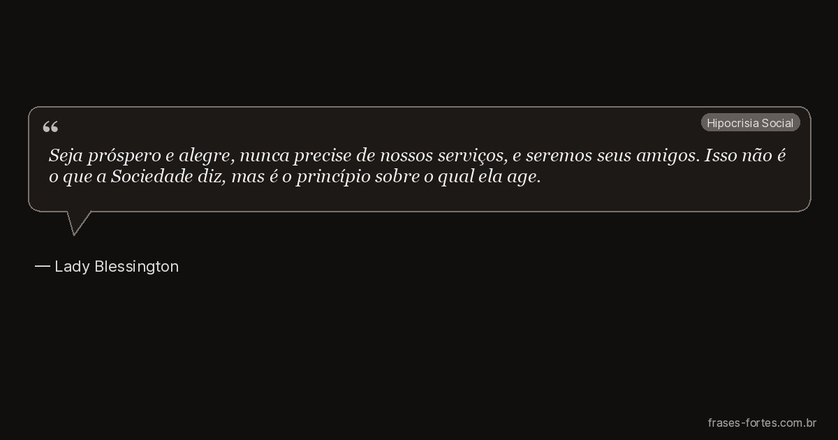 Frase de Lady Blessington