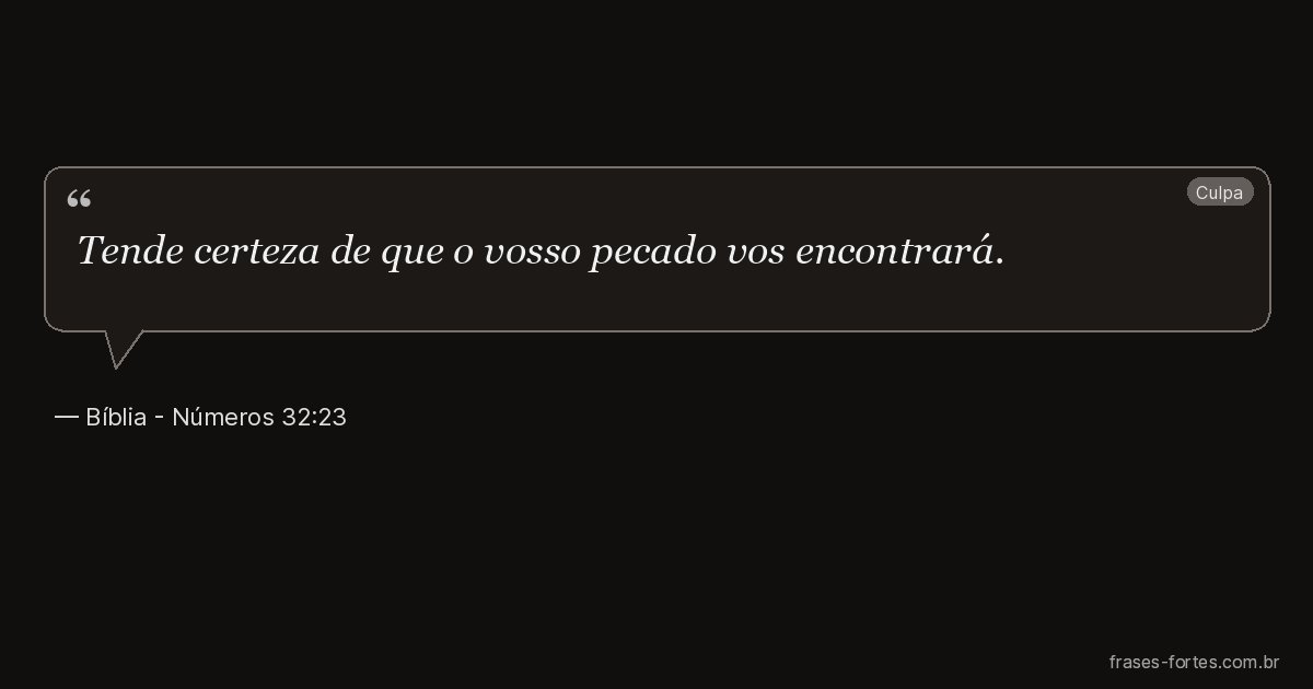 Frase de Bíblia - Números 32:23