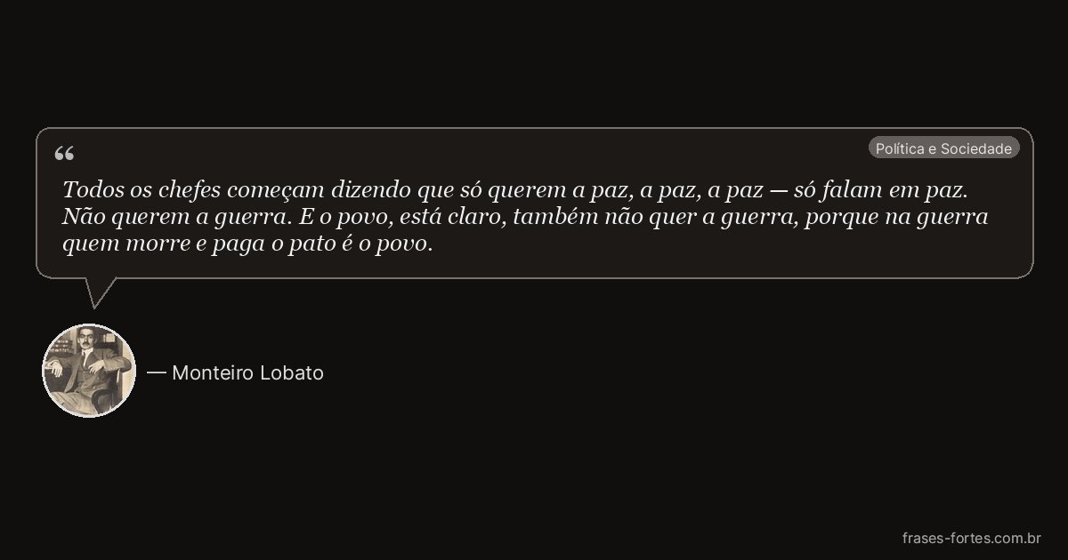 Frase de Monteiro Lobato