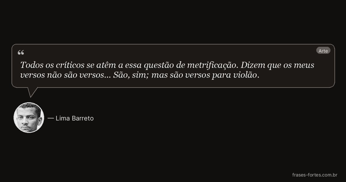 Frase de Lima Barreto