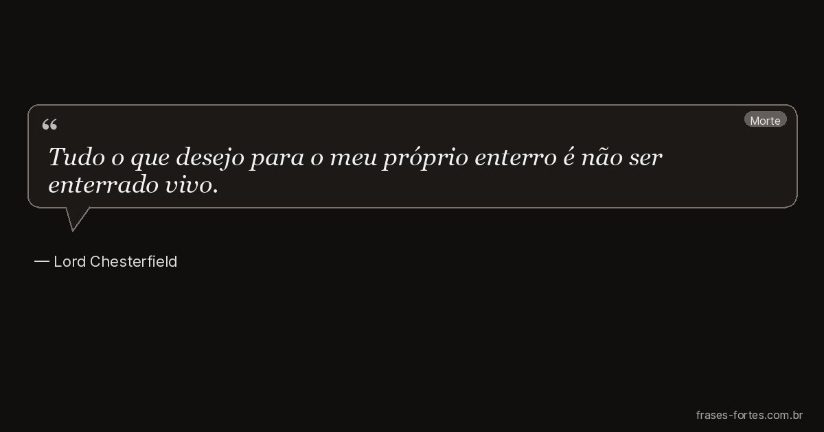 Frase de Lord Chesterfield