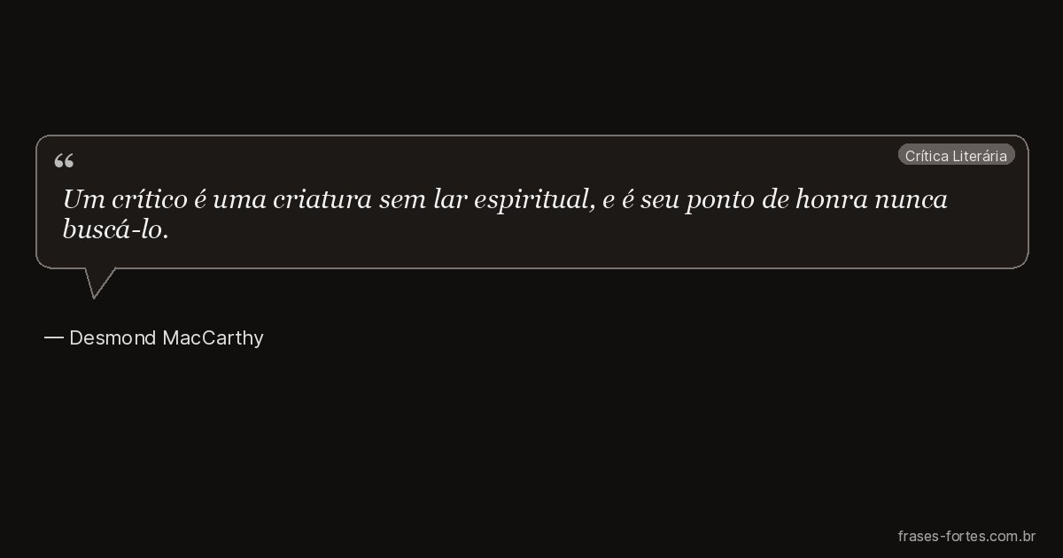 Frase de Desmond MacCarthy