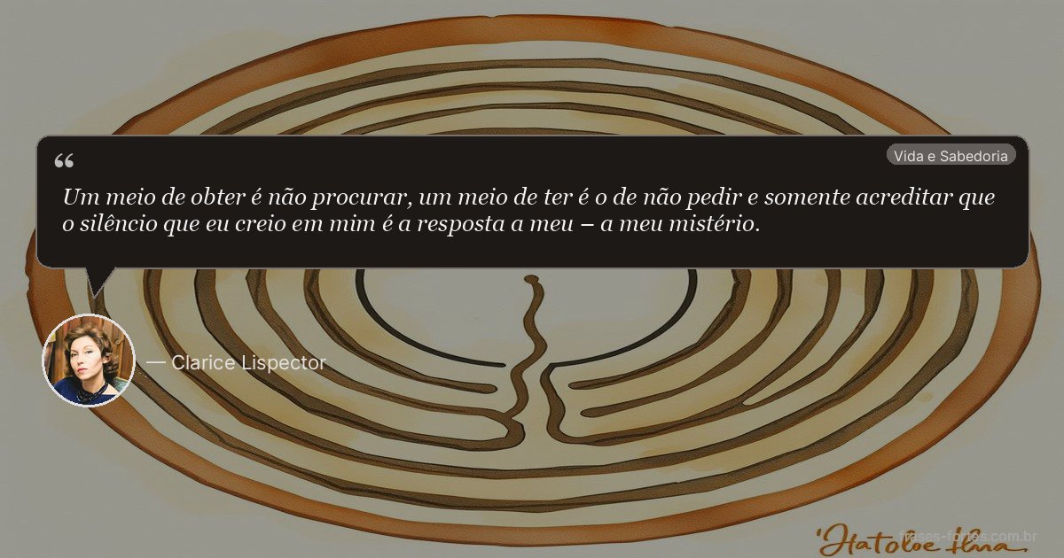 Frase de Clarice Lispector