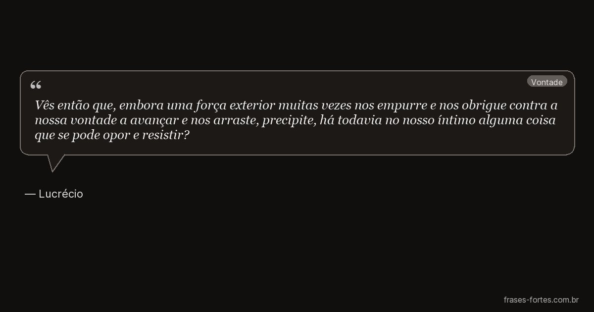 Frase de Lucrécio