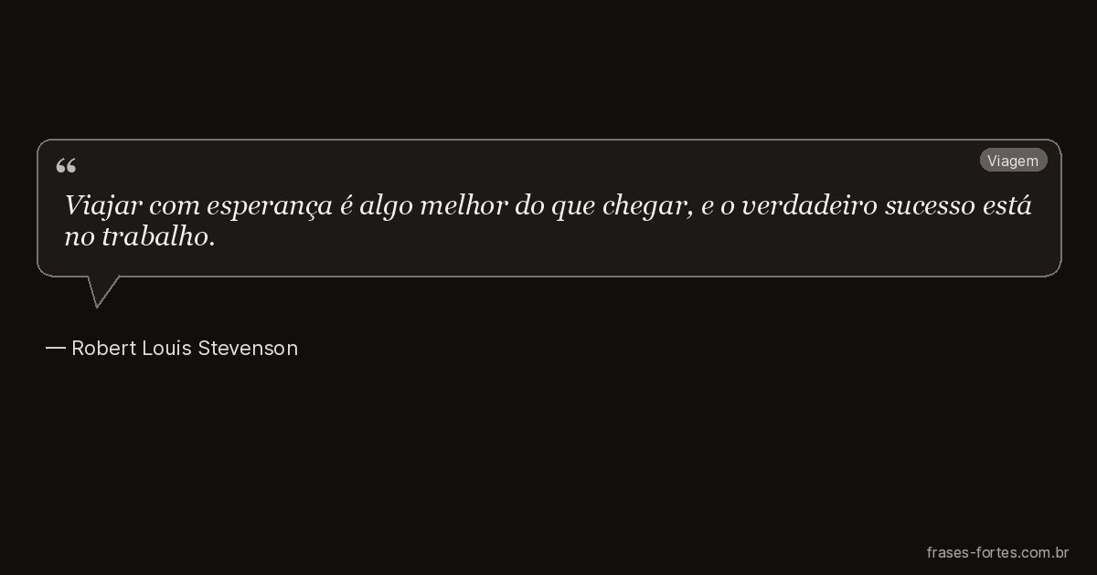 Frase de Robert Louis Stevenson